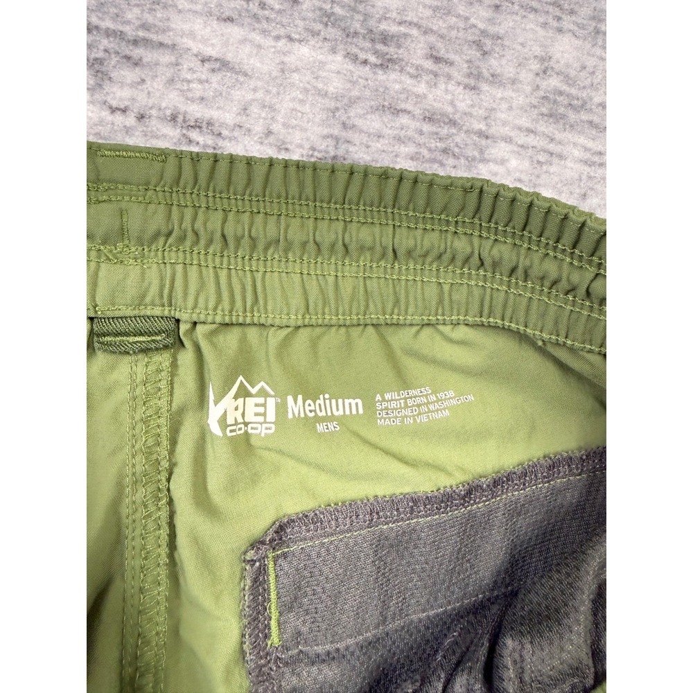 REI Co-op Mens Hiking Pants Olive Green Nylon Stretch Size Medium Drawstring - Picture 3 of 10
